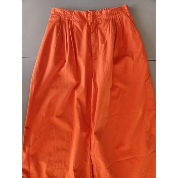 NWOT Anthropologie Maeve Slouchy Wide-Leg Trousers Size 0 Bright Orange #8D401 - Picture 5 of 13